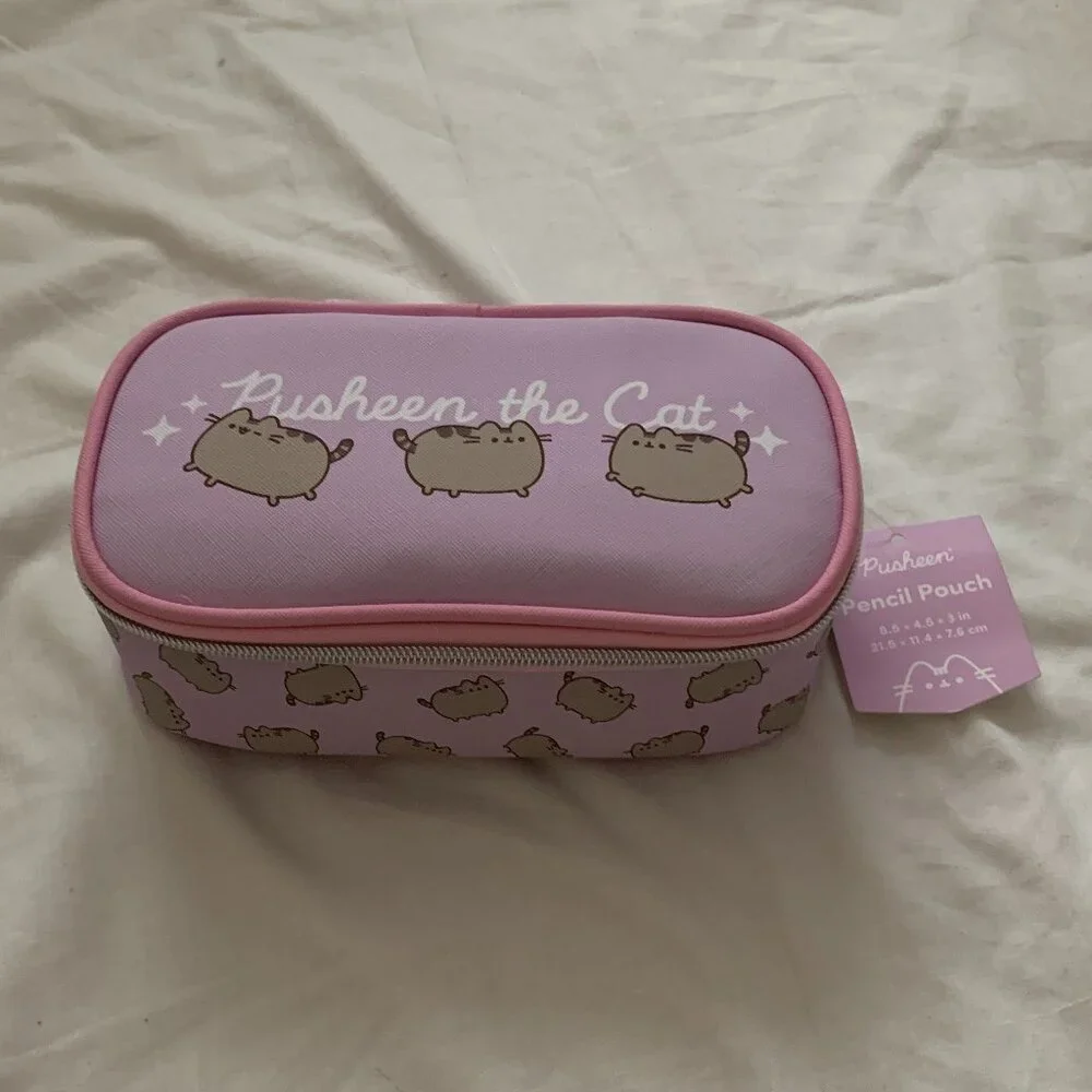 PUSHEEN CAT All Over Zip Around Pencil Pouch In Pink
